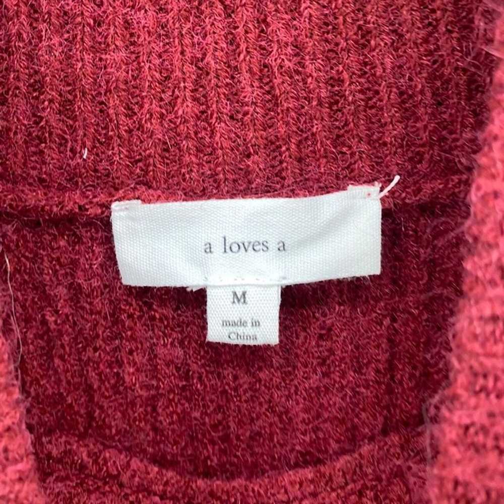 A Loves A Dress Womens Medium Red Sweater Mock Ne… - image 5