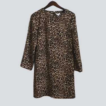 J.CREW  Women's Animal Print Long Sleeve Dress Si… - image 1