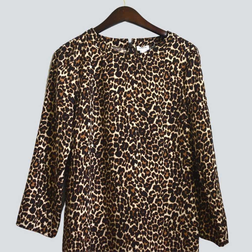 J.CREW  Women's Animal Print Long Sleeve Dress Si… - image 2