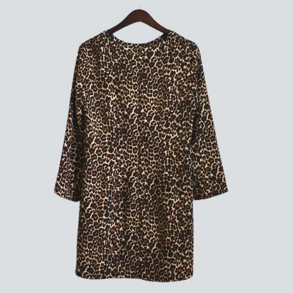 J.CREW  Women's Animal Print Long Sleeve Dress Si… - image 3