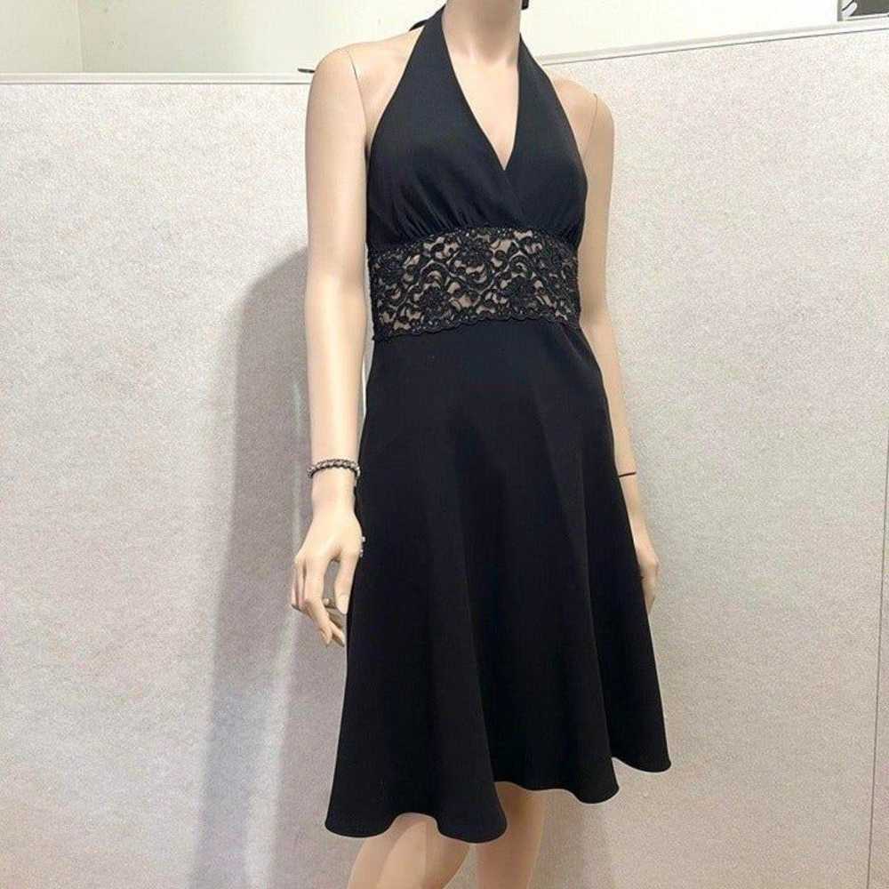 Glam retro style black halter dress - image 1