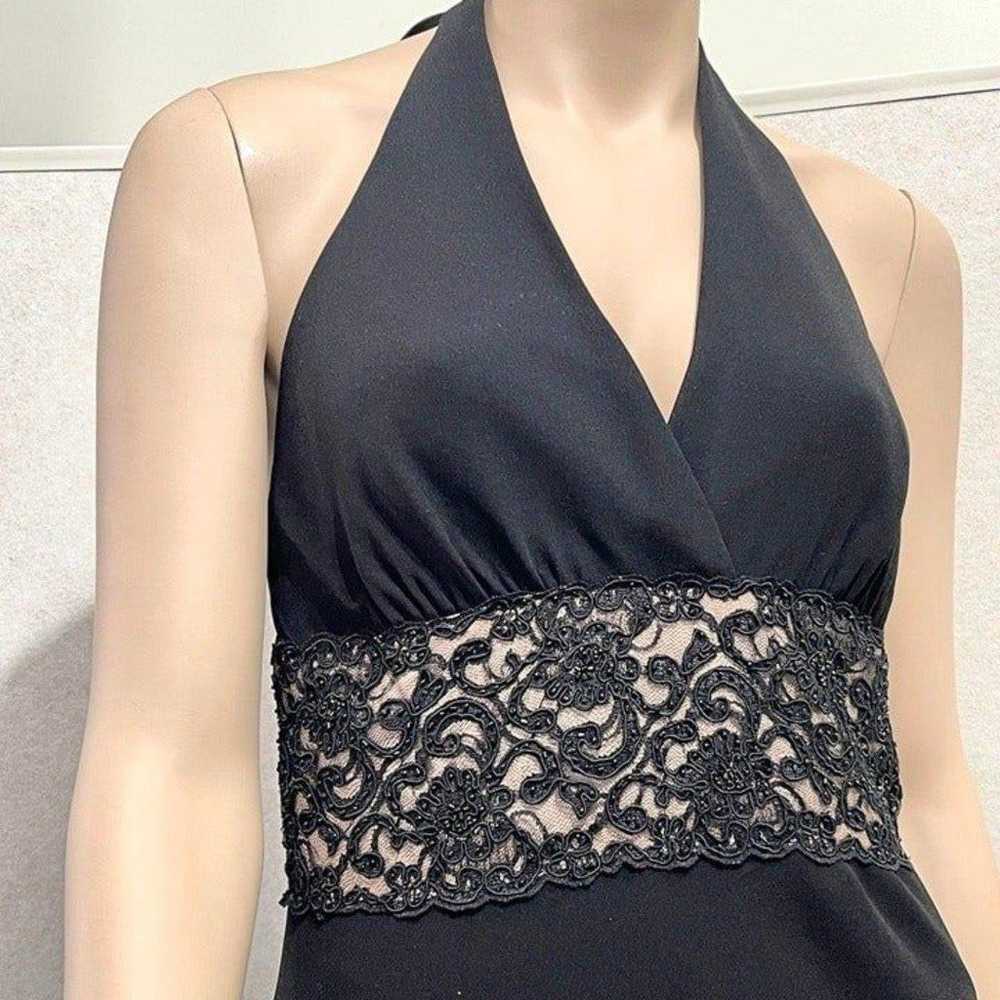 Glam retro style black halter dress - image 2