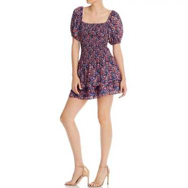 Parker Floral Dress Womens Small Smocked Puff Sle… - image 1