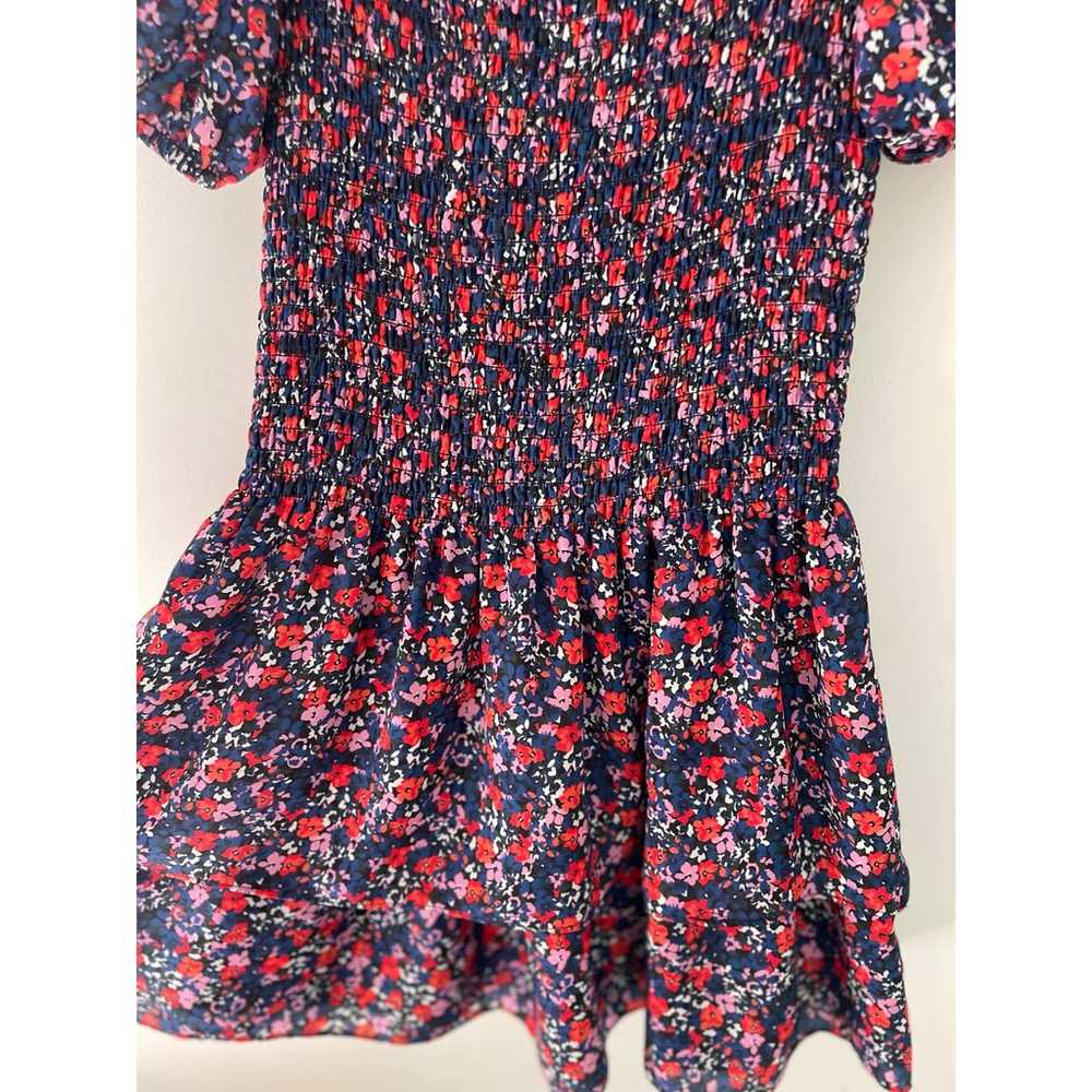 Parker Floral Dress Womens Small Smocked Puff Sle… - image 6