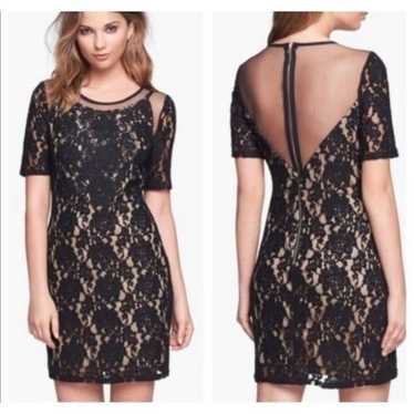 Astr the label black lace mini dress