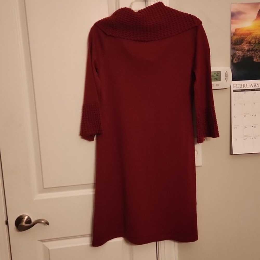 The Limited Red Cowlneck Elbow-Sleeve Dress Size S - image 6