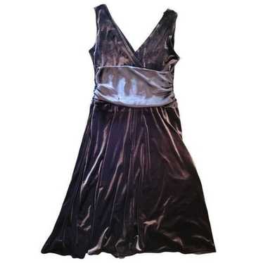 Vintage Y2K Ronni Nicole Velvet Dress Brown Women… - image 1