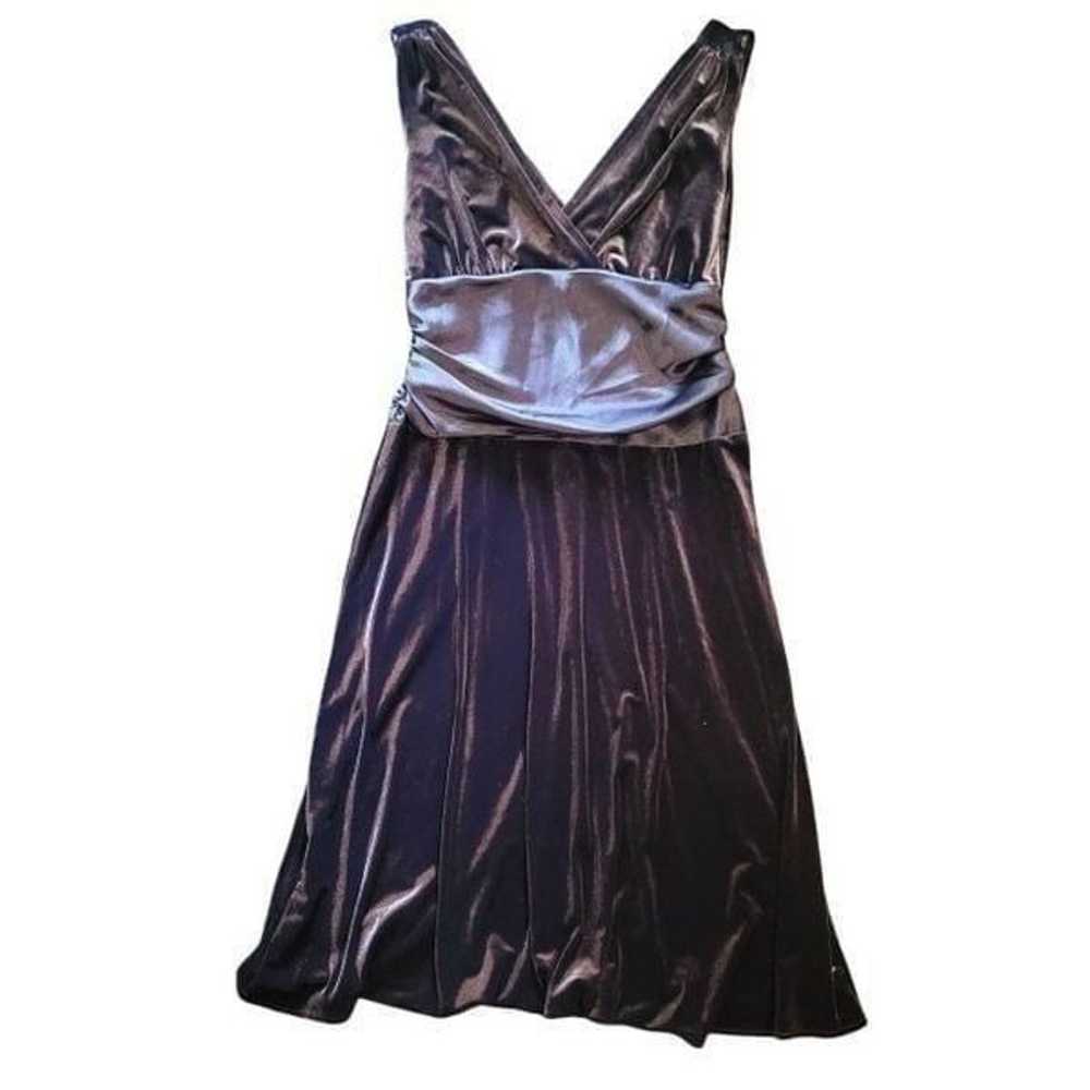 Vintage Y2K Ronni Nicole Velvet Dress Brown Women… - image 2