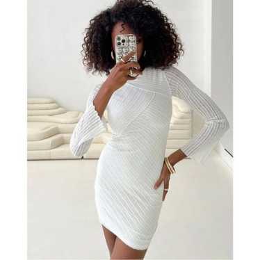 Princess Polly RAISA LONG SLEEVE MINI DRESS WHITE… - image 1