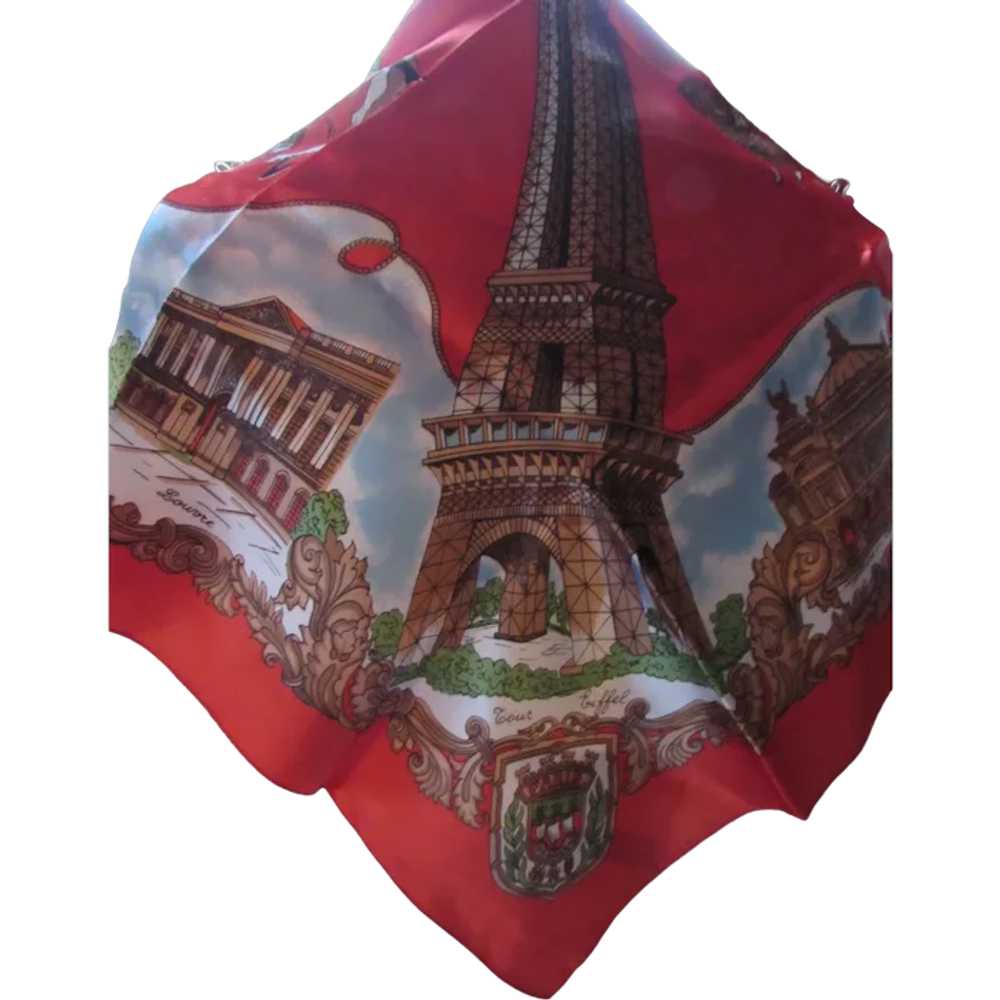 Shawl Size Scarf Souvenir Paris La Belle Epoque F… - image 1