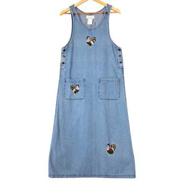 Mandal Bay Dress Small Vintage Denim Farm Rooster 