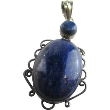 Sterling Silver Lapis Lazuli Toggle Pendant