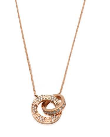 Cartier Love Diamond Necklace In 18K Rose Gold 0.… - image 1