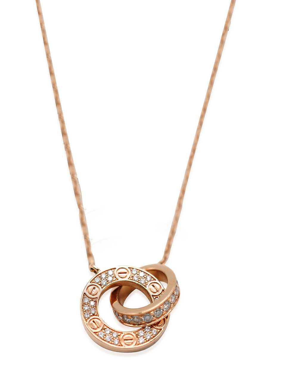 Cartier Love Diamond Necklace In 18K Rose Gold 0.… - image 4