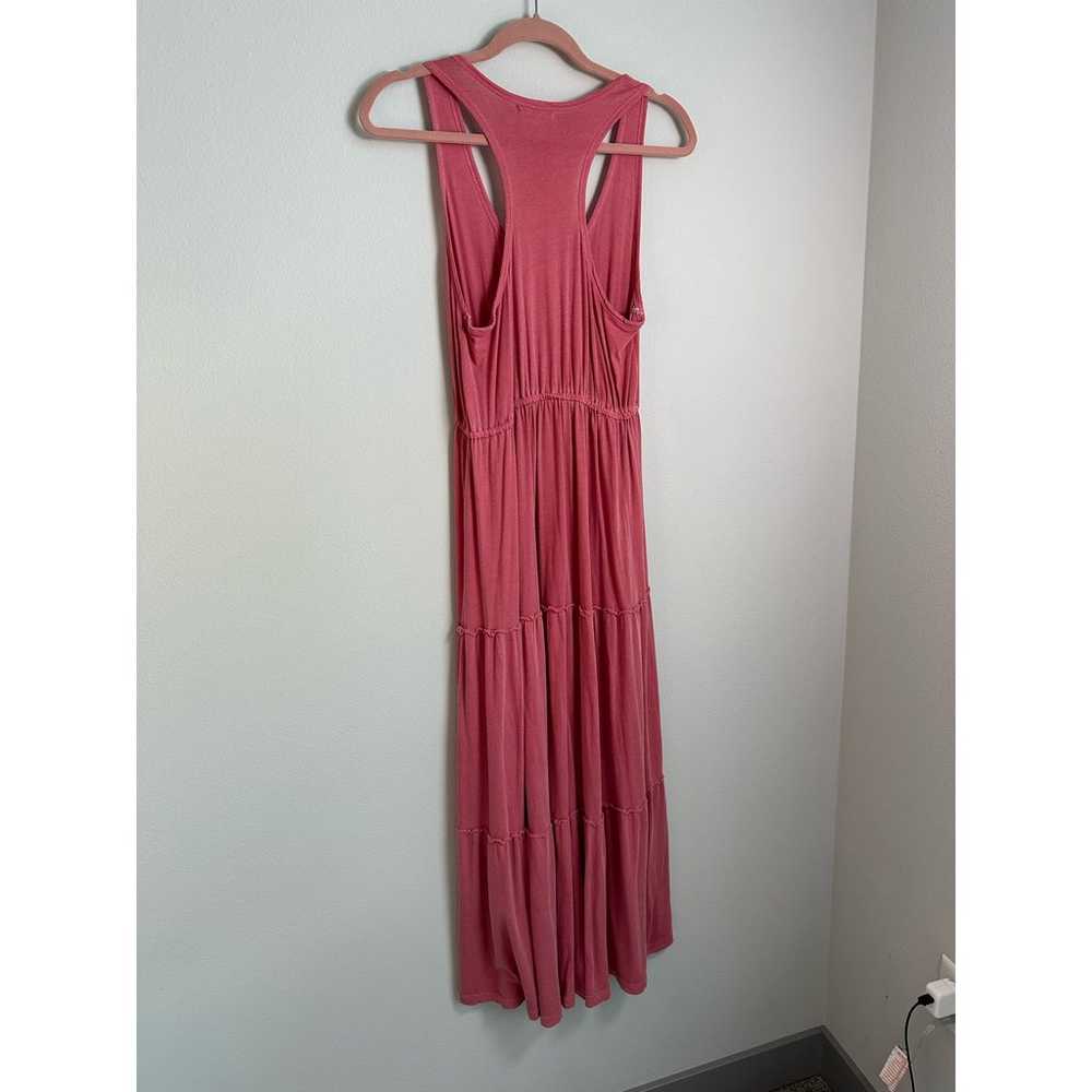 Sundry Pink Tiered Cotton Blend Maxi Dress Size L… - image 10