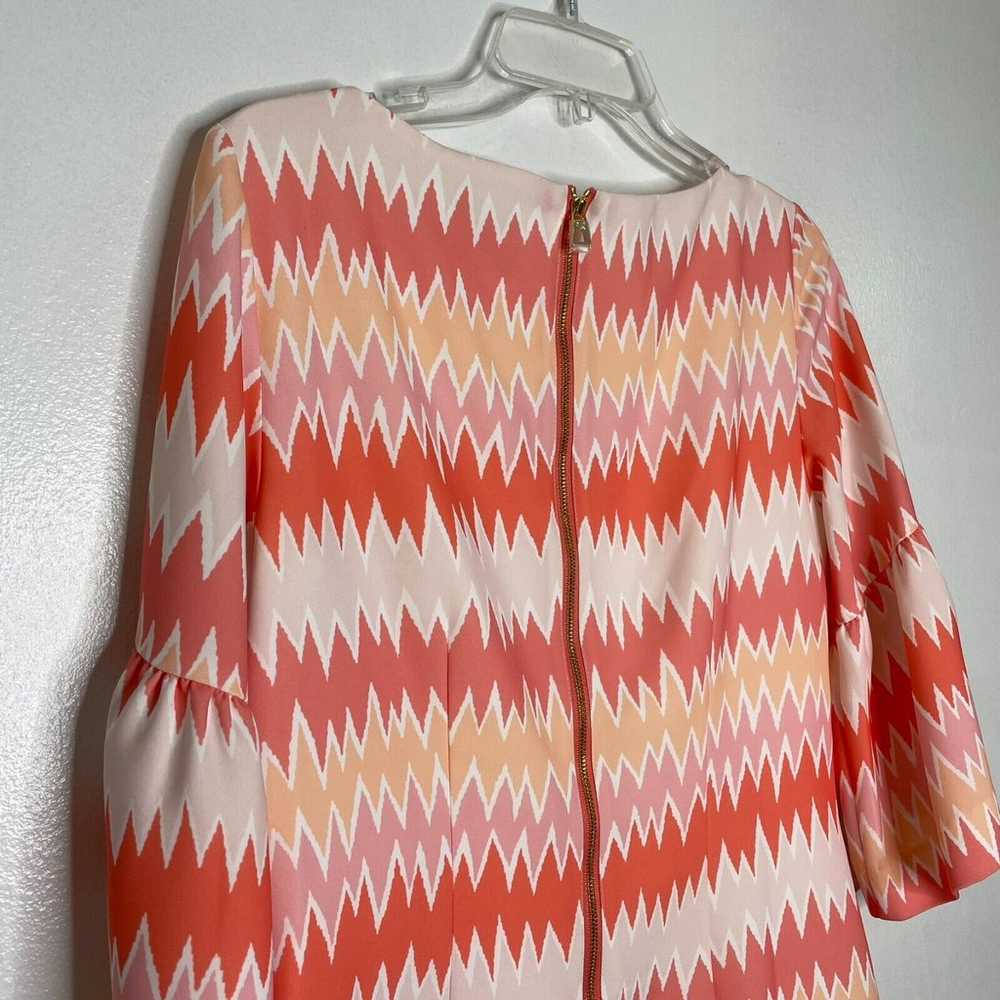 Sail to Sable Coral Zig Zag Print Bell Sleeve Dre… - image 8