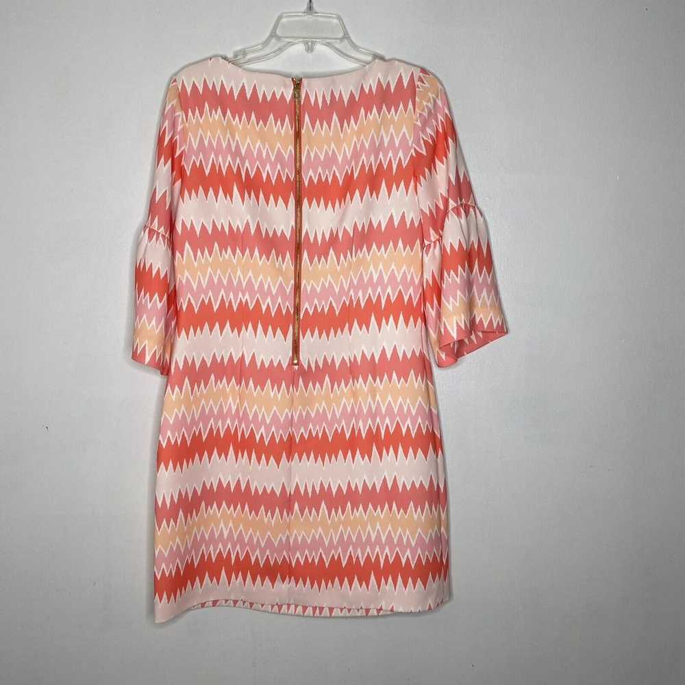 Sail to Sable Coral Zig Zag Print Bell Sleeve Dre… - image 9