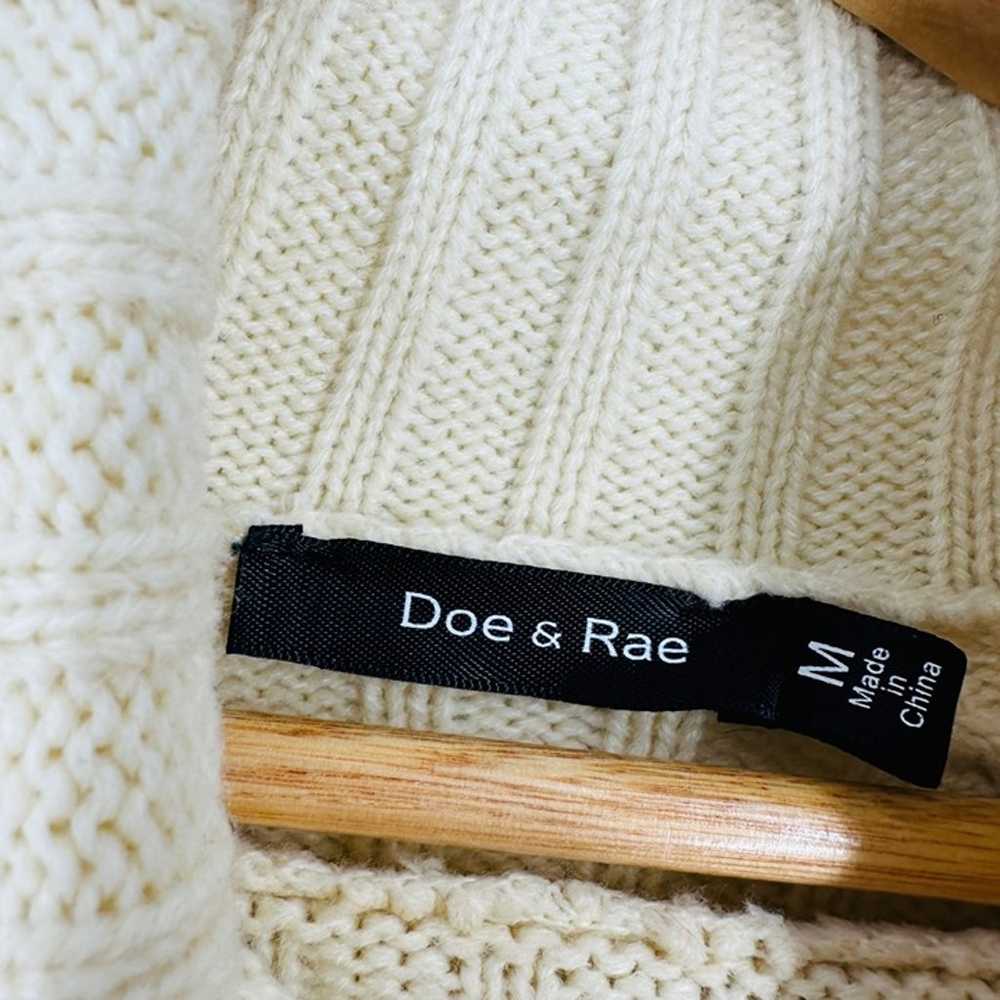 Doe & Rae Womens Cream Ribbed Long Sleeve Turtlen… - image 6