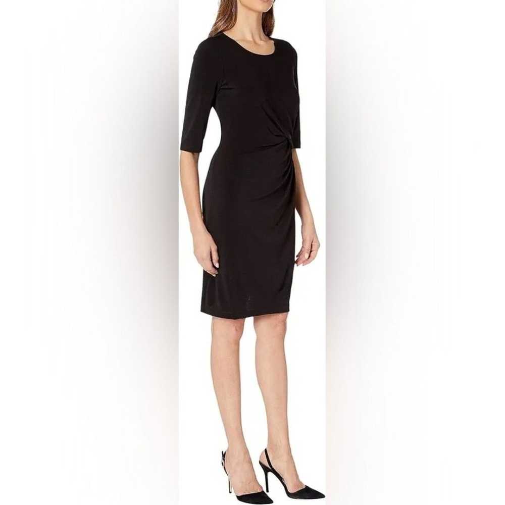 NIC & ZOE Fundamental Drape Dress Black Onyx Large - image 1