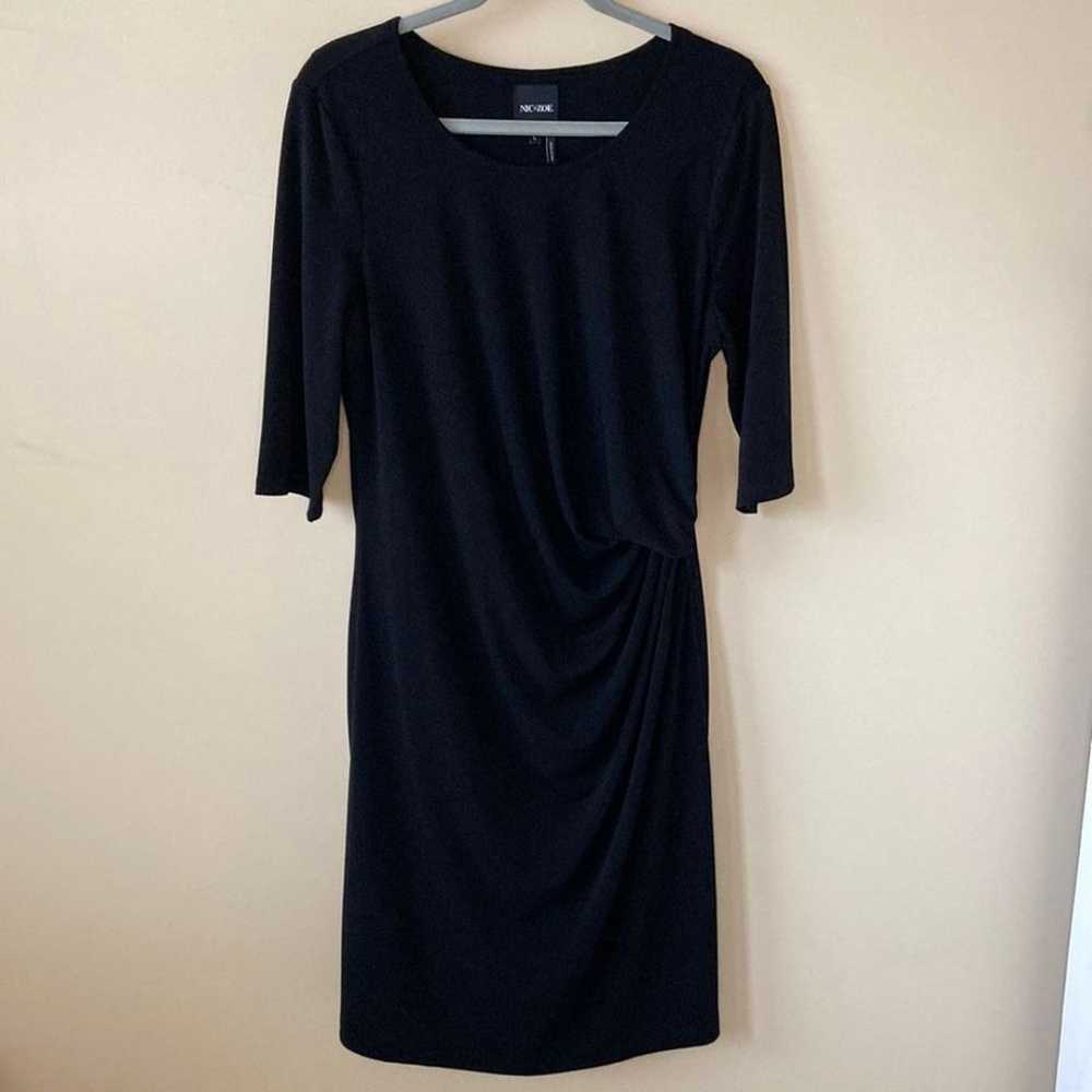 NIC & ZOE Fundamental Drape Dress Black Onyx Large - image 2