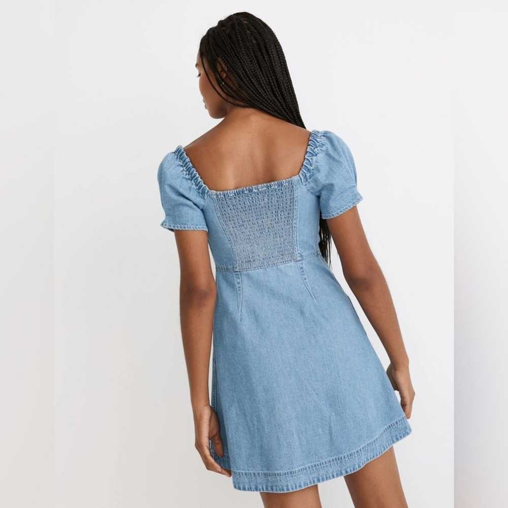 MADEWELL Denim Puff-Sleeve Mini Dress in Dawnshir… - image 2