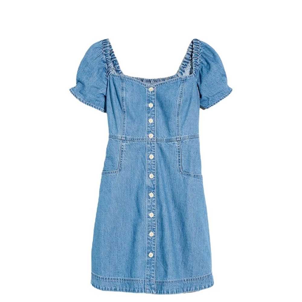 MADEWELL Denim Puff-Sleeve Mini Dress in Dawnshir… - image 3