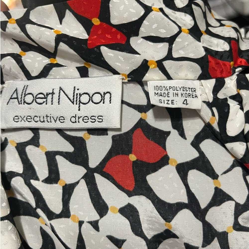 Vintage 80s Albert Nipon Secretary Office Scarf B… - image 12