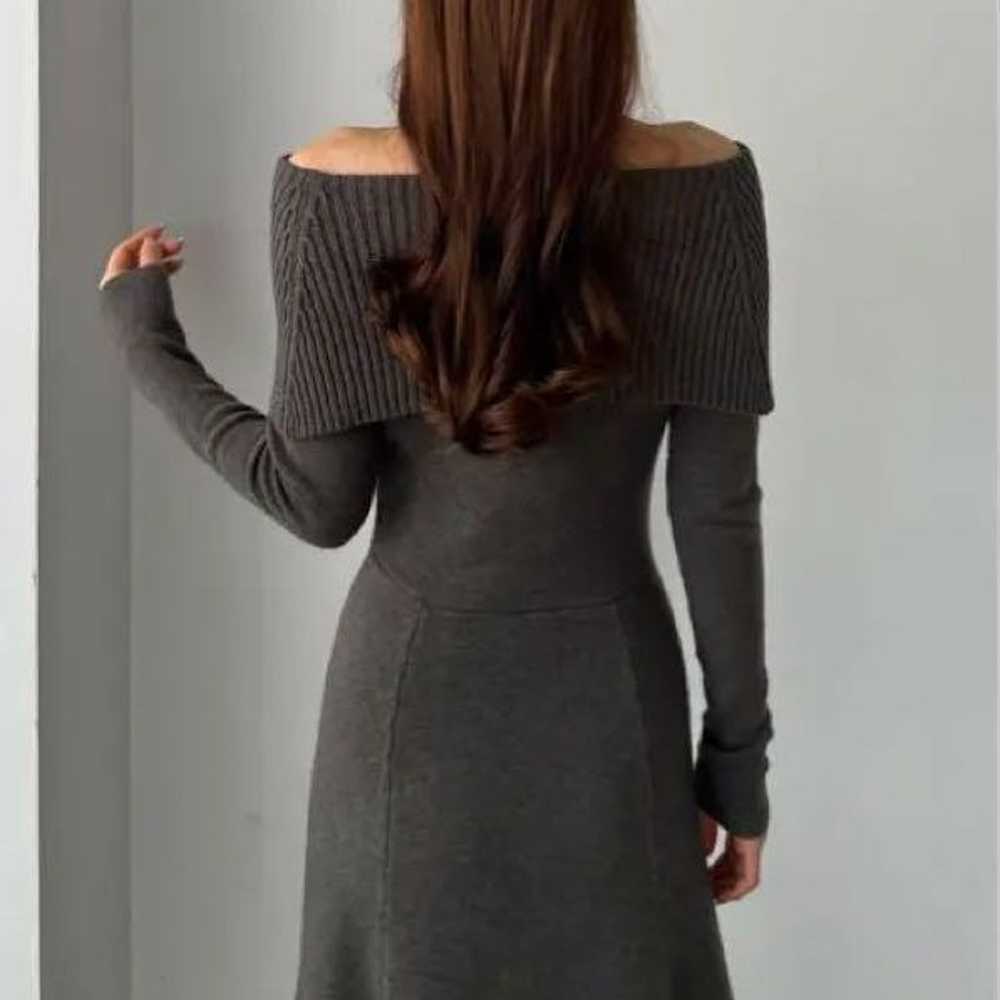 Louere Off-Shoulder Flare Knit Dress - image 4