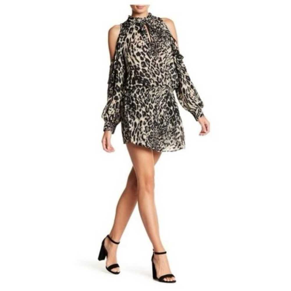 Parker New York Animal Print Cold Shoulder Mini D… - image 1