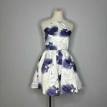 Lulus- Blue & White Floral Fit & Flare Dress