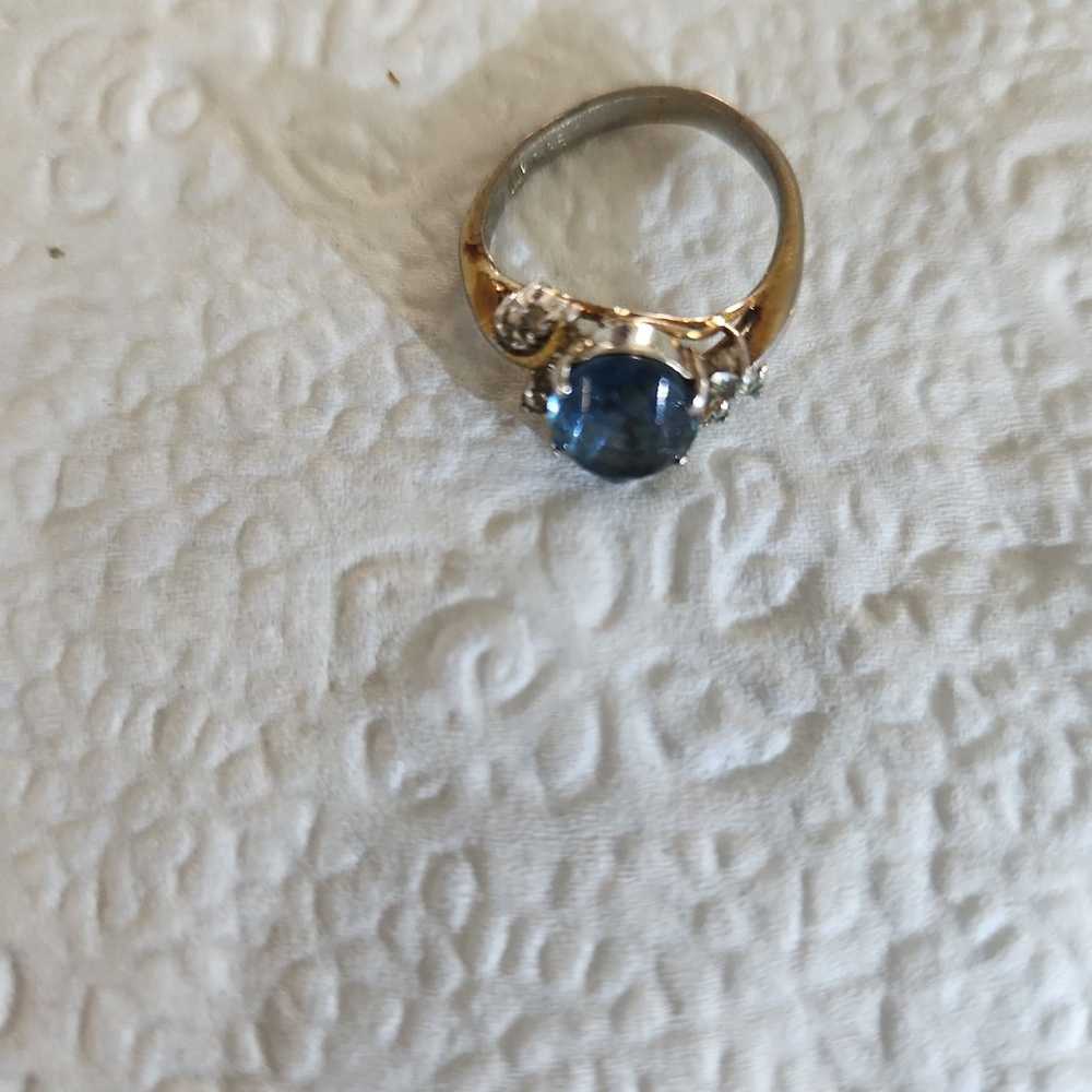 BEAUTIFUL VINTAGE DIAMOND SAPPHIRE STAMPED 14 K G… - image 4