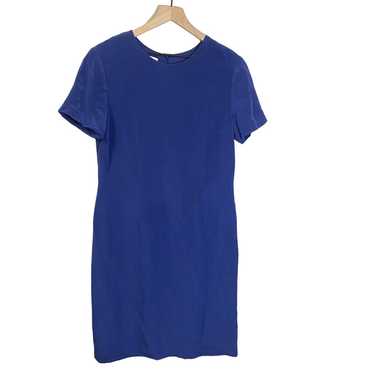 Talbots Vintage 100% Silk Royal Blue Shift Dress S