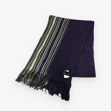 TAKEO KIKUCHI TK Black Striped 2024 Scarf Fringes Muffler Japanese Designer