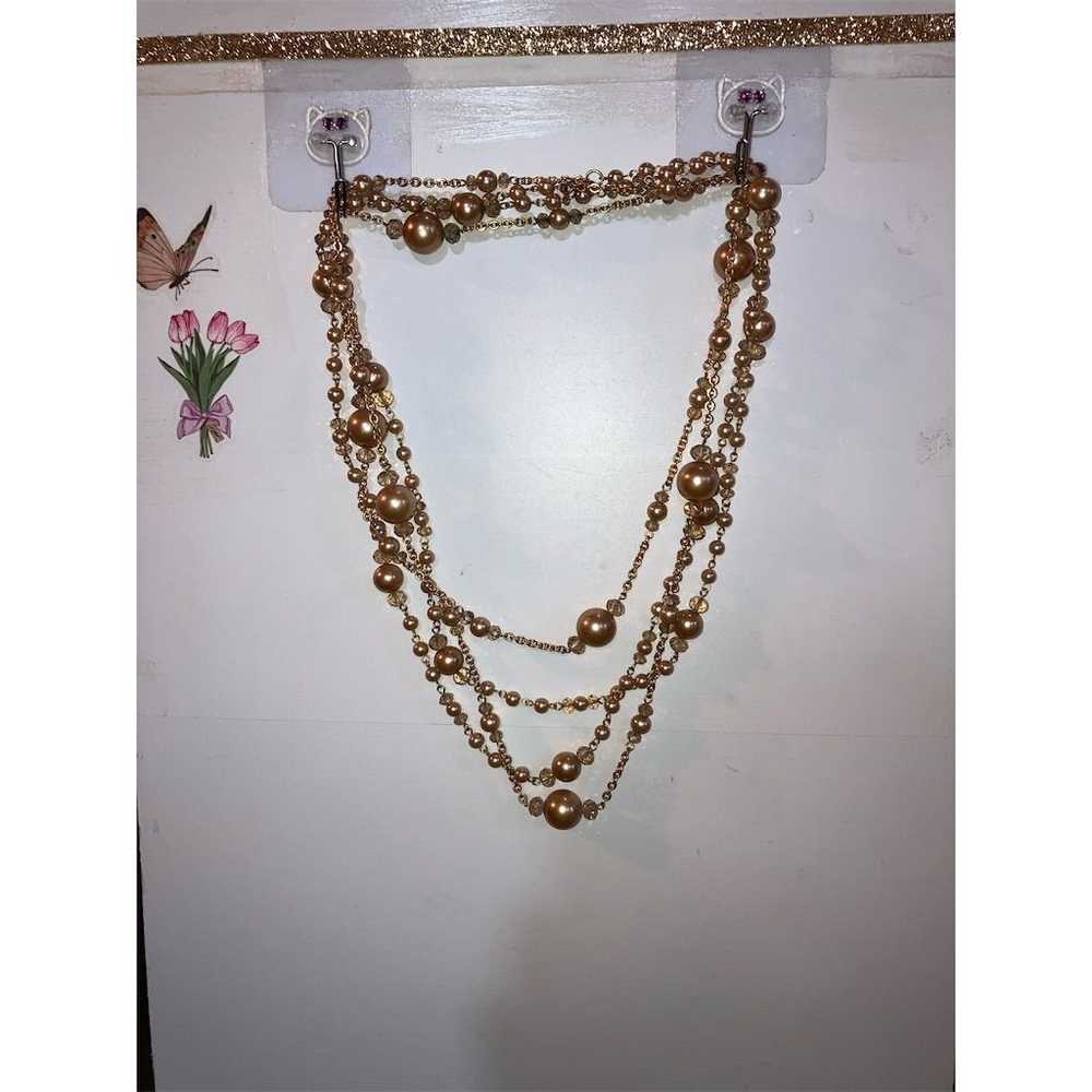 Premier Design Gold-Tone pearl & faceted crystal … - image 5