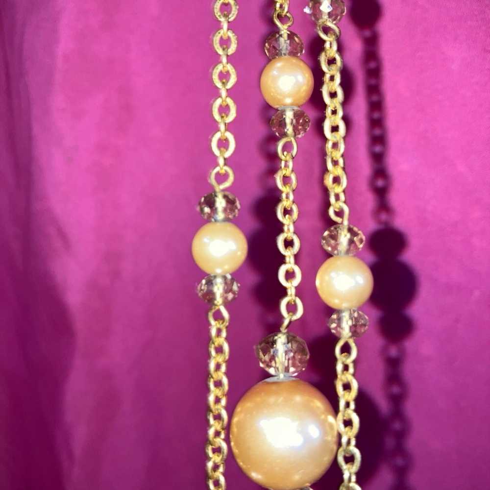 Premier Design Gold-Tone pearl & faceted crystal … - image 7