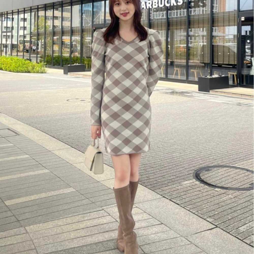 Rienda 2WAY Check Jacquard Knit Dress - image 1