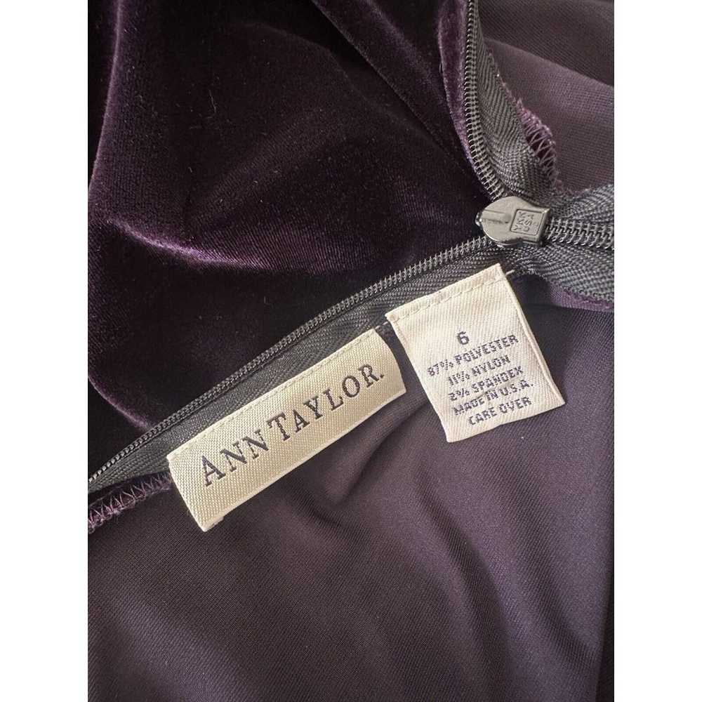 VTG Womens Ann Taylor Gown Dress Deep Purple Velv… - image 8