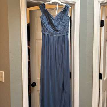 Davids Bridal Bridesmaid Dress Steel Blue