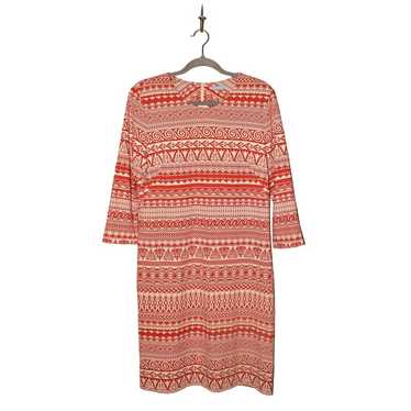 J. MCLAUGHLIN $198 Red Cream Sophia Dress 3/4 Sle… - image 1