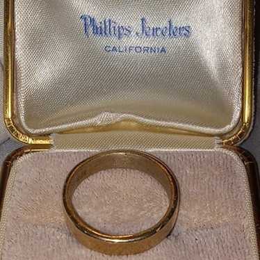 Vintage 18k solid yellow gold band ring - image 1