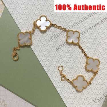 Vintage White Mother-of-Pearl 18K Gold Bracelet