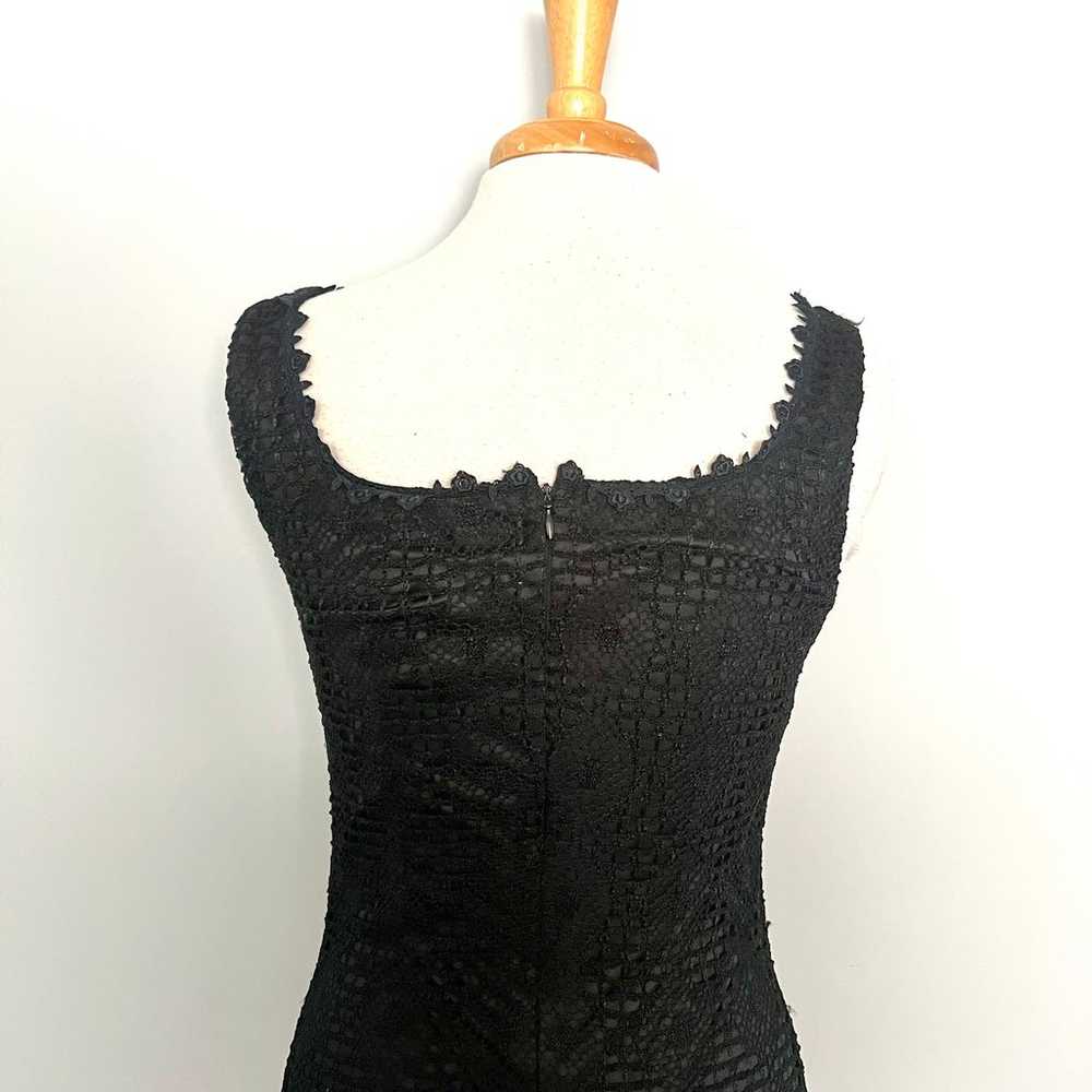 ALEX Evenings Vintage Black Crcochet Fitted MIDI … - image 7