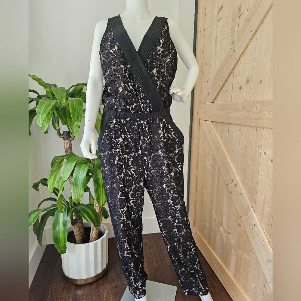 VINCE CAMUTO size 14 women's black lace jumpsuit - image 1