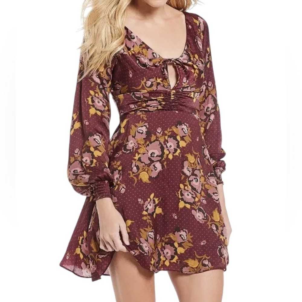 Free People Purple Floral Womens Floral Fit & Fla… - image 1