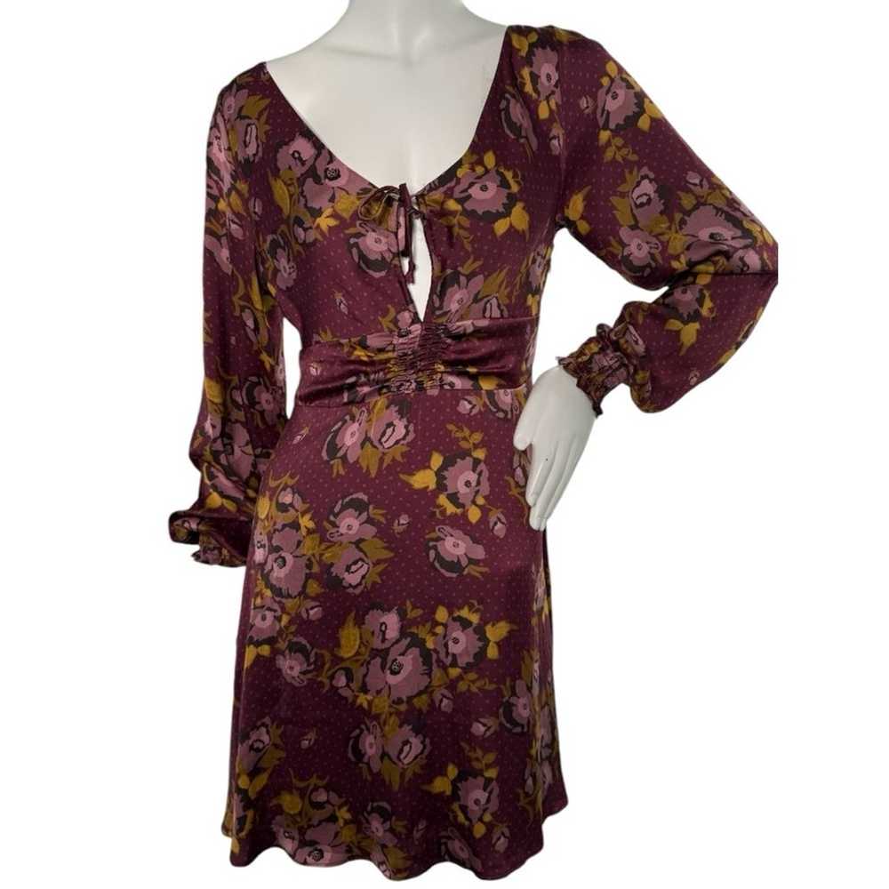 Free People Purple Floral Womens Floral Fit & Fla… - image 2