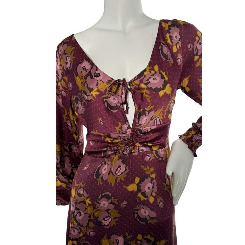 Free People Purple Floral Womens Floral Fit & Fla… - image 3