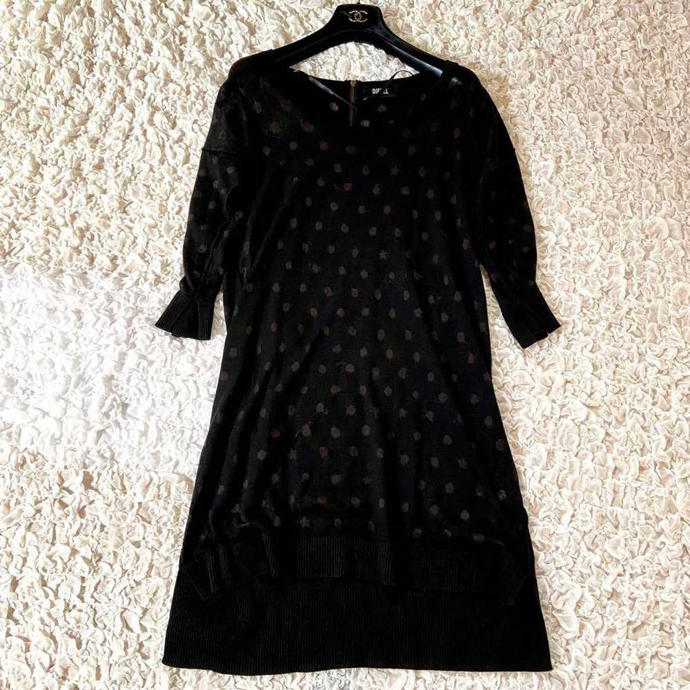 DIESEL Polka Dot Knit Tunic Dress Wool Silk Size S - image 2