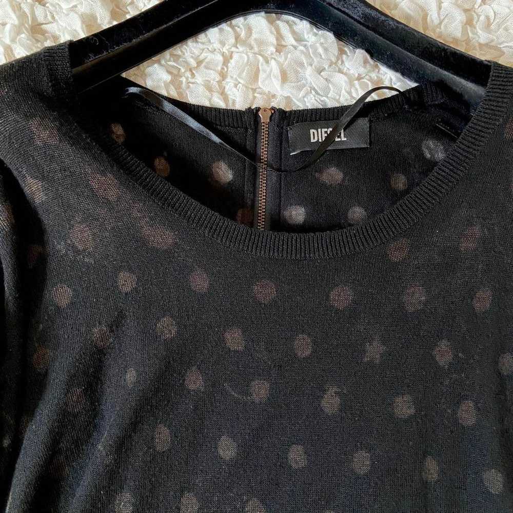 DIESEL Polka Dot Knit Tunic Dress Wool Silk Size S - image 4