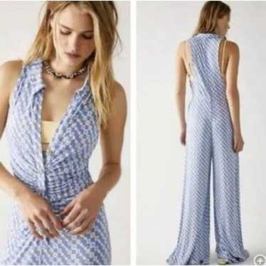 Free People Blue Shyla Jumpsuit Size M - image 1