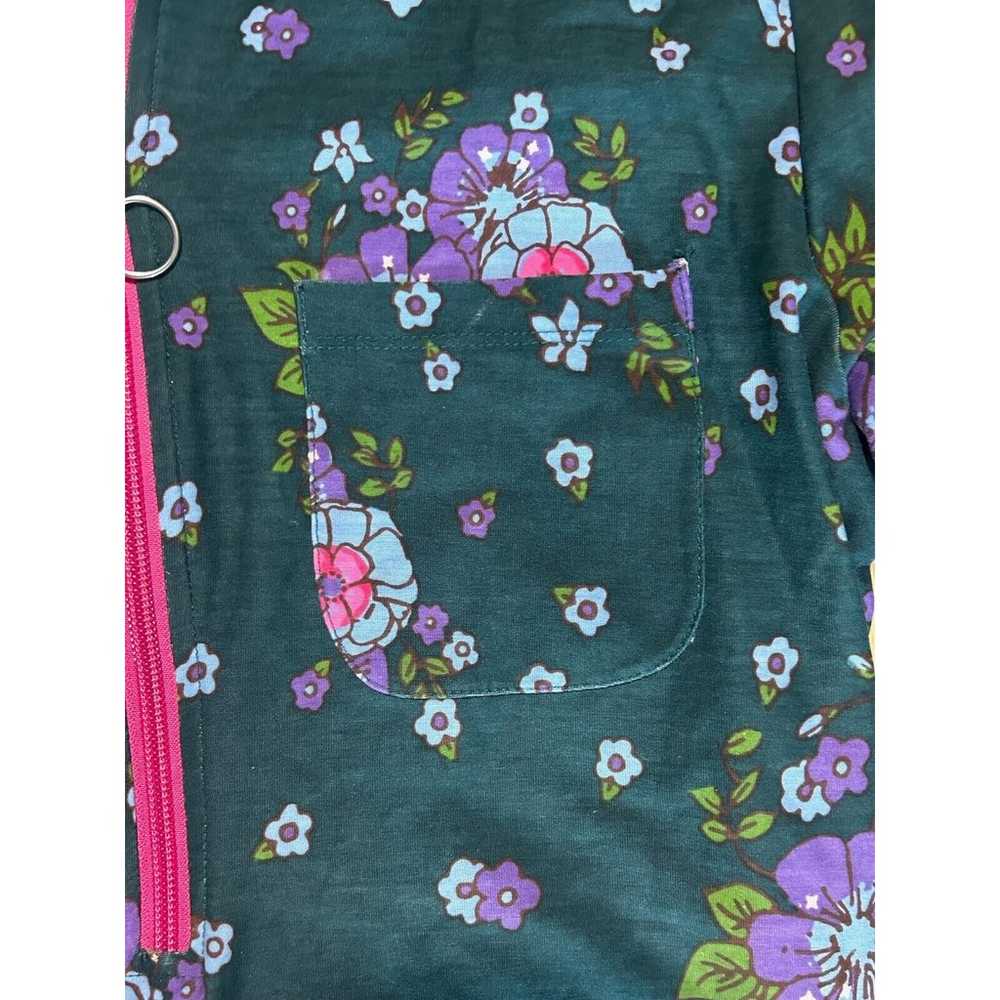 Tante Betsy Green/Purple/Fuchsia Floral Print Lon… - image 4